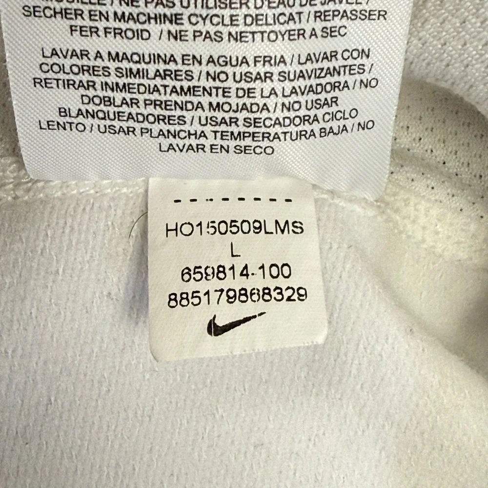 Vtg Nike Pro Dri-FIT Mens L Fitted Long-Sleeve Base Layer Top White 659814-100